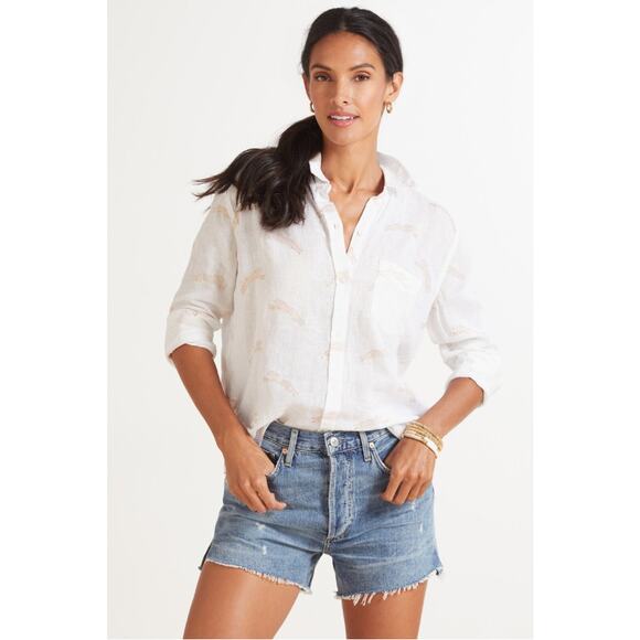 RAILS Charli Golden Cheetah Linen Blend Button Down // XS - Picture 1 of 13